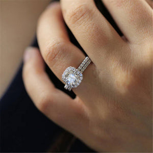 Glam Gold Silver Color Wedding Rings