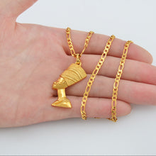 Load image into Gallery viewer, Glam Gold Egyptian Queen Nefertiti Pendant Necklace