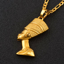 Load image into Gallery viewer, Glam Gold Egyptian Queen Nefertiti Pendant Necklace