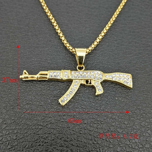 Glam Gold new AK47 Iced Out Rhinestone Miami Cuban Chain
