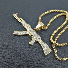 Load image into Gallery viewer, Glam Gold new AK47 Iced Out Rhinestone Miami Cuban Chain