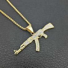 Load image into Gallery viewer, Glam Gold new AK47 Iced Out Rhinestone Miami Cuban Chain
