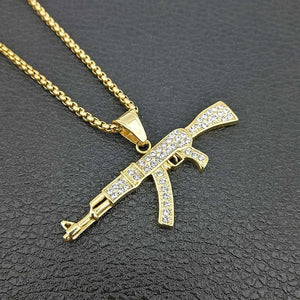 Glam Gold new AK47 Iced Out Rhinestone Miami Cuban Chain