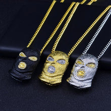 Load image into Gallery viewer, Glam Gold Head Masked Big Pendant Necklaces