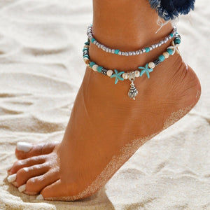 Glam layered anklet sets