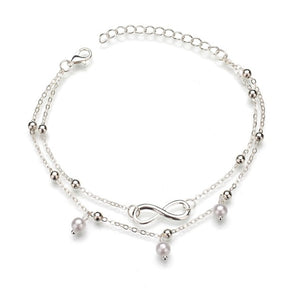 Glam layered anklet sets
