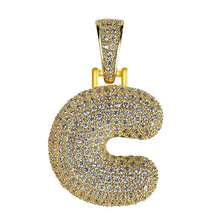 Load image into Gallery viewer, Unisex Women Men Gold Stainless Steel Iced Out Necklace Rhinestone Initial Necklace