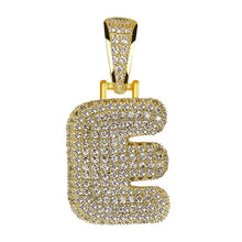Load image into Gallery viewer, Unisex Women Men Gold Stainless Steel Iced Out Necklace Rhinestone Initial Necklace