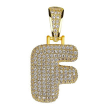 Load image into Gallery viewer, Unisex Women Men Gold Stainless Steel Iced Out Necklace Rhinestone Initial Necklace