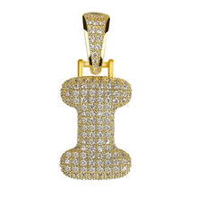 Load image into Gallery viewer, Unisex Women Men Gold Stainless Steel Iced Out Necklace Rhinestone Initial Necklace