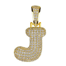 Load image into Gallery viewer, Unisex Women Men Gold Stainless Steel Iced Out Necklace Rhinestone Initial Necklace
