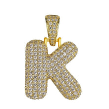 Load image into Gallery viewer, Unisex Women Men Gold Stainless Steel Iced Out Necklace Rhinestone Initial Necklace