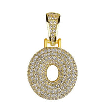 Load image into Gallery viewer, Unisex Women Men Gold Stainless Steel Iced Out Necklace Rhinestone Initial Necklace