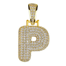 Load image into Gallery viewer, Unisex Women Men Gold Stainless Steel Iced Out Necklace Rhinestone Initial Necklace