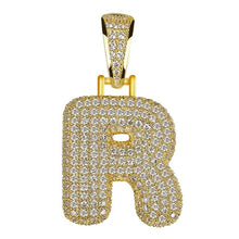 Load image into Gallery viewer, Unisex Women Men Gold Stainless Steel Iced Out Necklace Rhinestone Initial Necklace