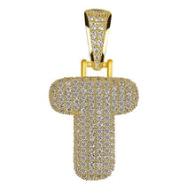 Load image into Gallery viewer, Unisex Women Men Gold Stainless Steel Iced Out Necklace Rhinestone Initial Necklace