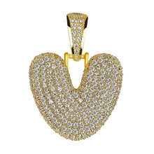 Load image into Gallery viewer, Unisex Women Men Gold Stainless Steel Iced Out Necklace Rhinestone Initial Necklace