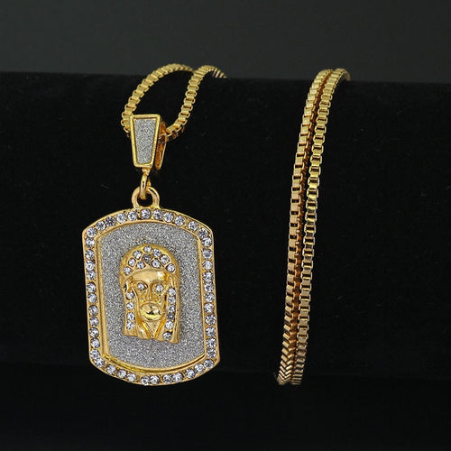 Glam Gold  Pharaoh Square Big Pendant Necklace