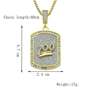 Glam Gold  Pharaoh Square Big Pendant Necklace
