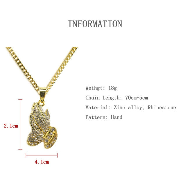 Glam Gold Solid Pray Hands
