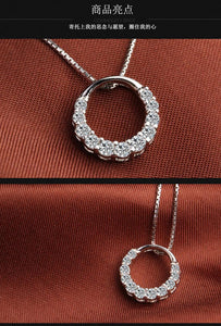 Glam Gold New Shiny Zircon Crystal Circle Necklaces