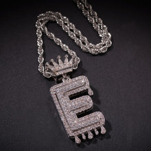 Load image into Gallery viewer, Glam Gold Custom Crown Bail Drip Bubble Initial Letters Chain