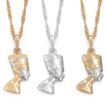 Load image into Gallery viewer, Glam Gold Egypt Nefertiti Head necklace