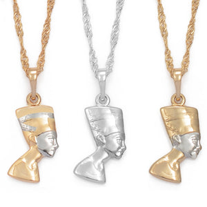 Glam Gold Egypt Nefertiti Head necklace