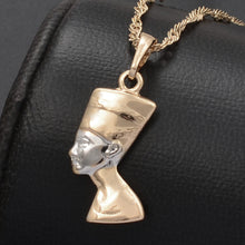 Load image into Gallery viewer, Glam Gold Egypt Nefertiti Head necklace