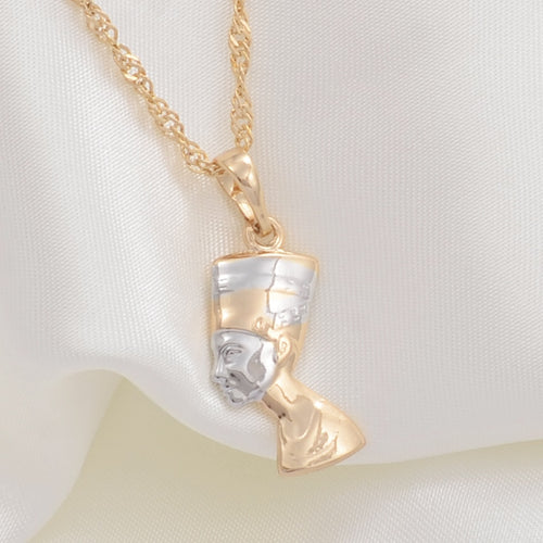 Glam Gold Egypt Nefertiti Head necklace