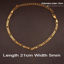 Load image into Gallery viewer, Glam Gold Pure Sterling silver gold plated Anklet (Length 21cm +10cm)