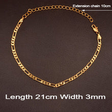 Load image into Gallery viewer, Glam Gold Pure Sterling silver gold plated Anklet (Length 21cm +10cm)