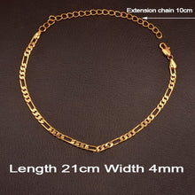 Load image into Gallery viewer, Glam Gold Pure Sterling silver gold plated Anklet (Length 21cm +10cm)