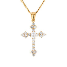 Load image into Gallery viewer, Glam Gold Iced Out Cubic Zircon Cross Pendant Necklace