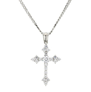 Glam Gold Iced Out Cubic Zircon Cross Pendant Necklace