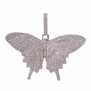 Glam Gold Diamond Butterfly Charms Pendant Zirconia Luxury Necklace