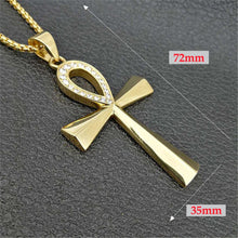 Load image into Gallery viewer, Glam Gold Egypt Iced Out Bling Ankh