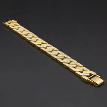 Load image into Gallery viewer, Glam Gold Sand Blast Bracelet Bangle Cuban Chain Link