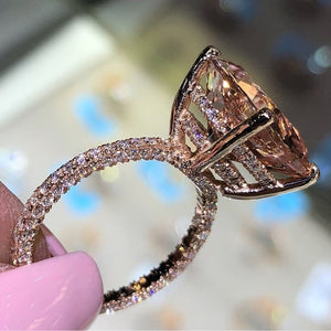 Glam Gold  Rose Gold Color 2cts AAA Zircon Engagement Wedding Band