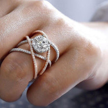 Load image into Gallery viewer, Glam Gold  Rose Gold Color 2cts AAA Zircon Engagement Wedding Band